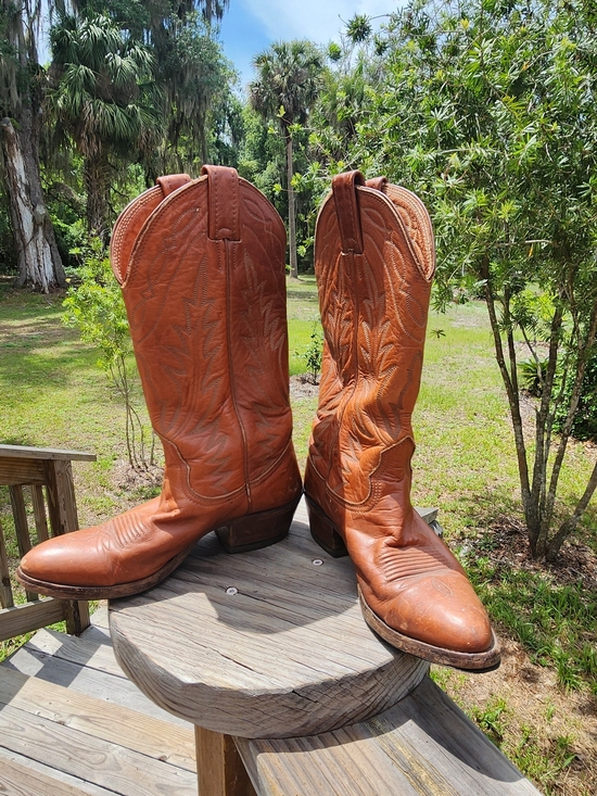 Nocona Boots Shoes - Women's Tan Leather Western Heeled Boots Size 6-7.